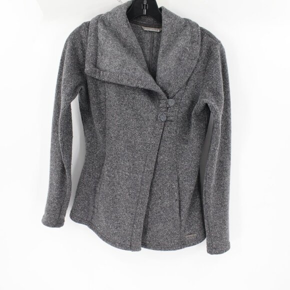 Smartwool Cardigan Womens S/M Odessa Lake Wrap Jacket Wool Silk Blend Knit gray - Picture 1 of 12